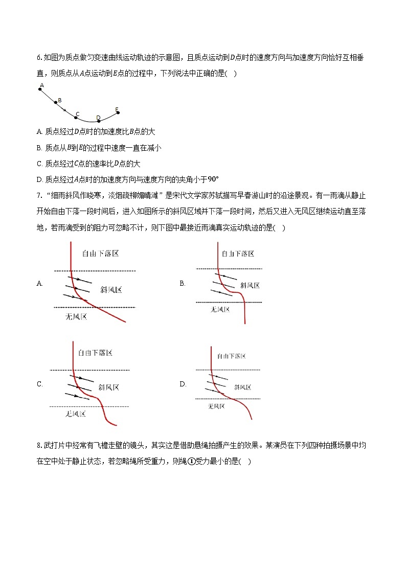 2023-2024学年湖南省衡阳市衡阳县第二中学高一（下）开学小测物理试卷（A卷）（含解析）第3页