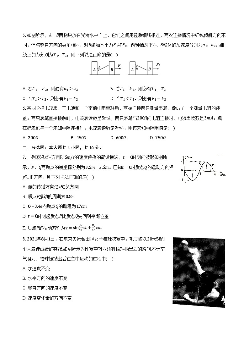 2024年新疆乌鲁木齐市高考物理模拟试卷（2月份）（含解析）第2页