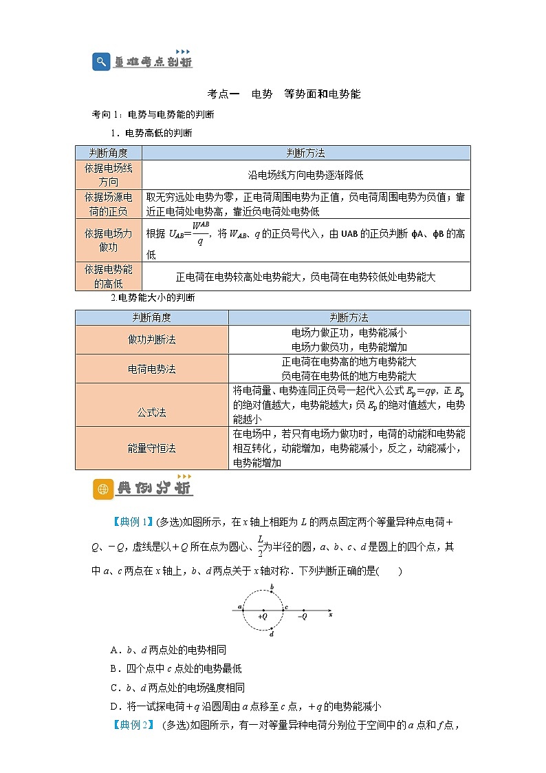 2024年物理高考一轮复习精细讲义第27讲　电场能的性质(原卷版+解析)02