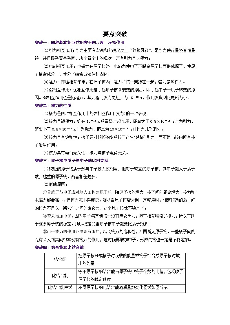 人教版2019选择性必修第三册高二物理同步精品讲义5.3核力与结合能(原卷版+解析)第2页