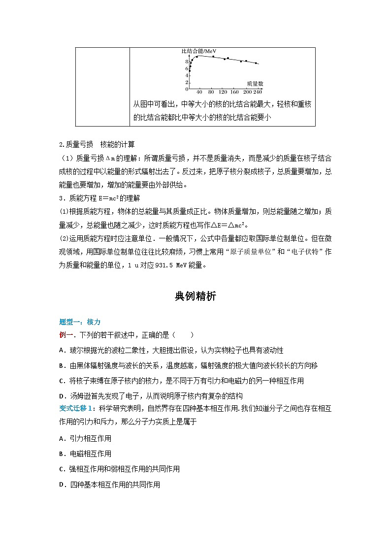 人教版2019选择性必修第三册高二物理同步精品讲义5.3核力与结合能(原卷版+解析)第3页