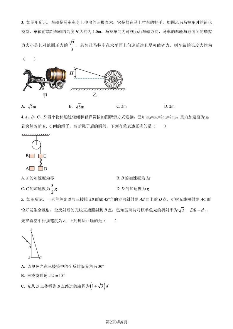 2024届东北育才学校高中部高三下学期第六次模拟考试物理试题（原卷版）第2页
