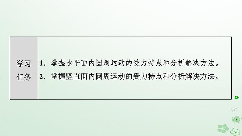 2024春高中物理第6章圆周运动素养提升课3水平面和竖直平面内的圆周运动课件（人教版必修第二册）第2页