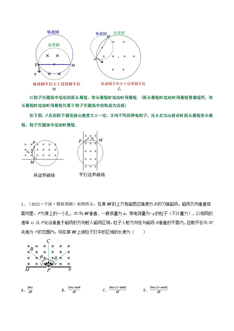 高考物理一轮复习重难点逐个突破专题71旋转圆模型放缩圆模型平移圆模型(原卷版+解析)02