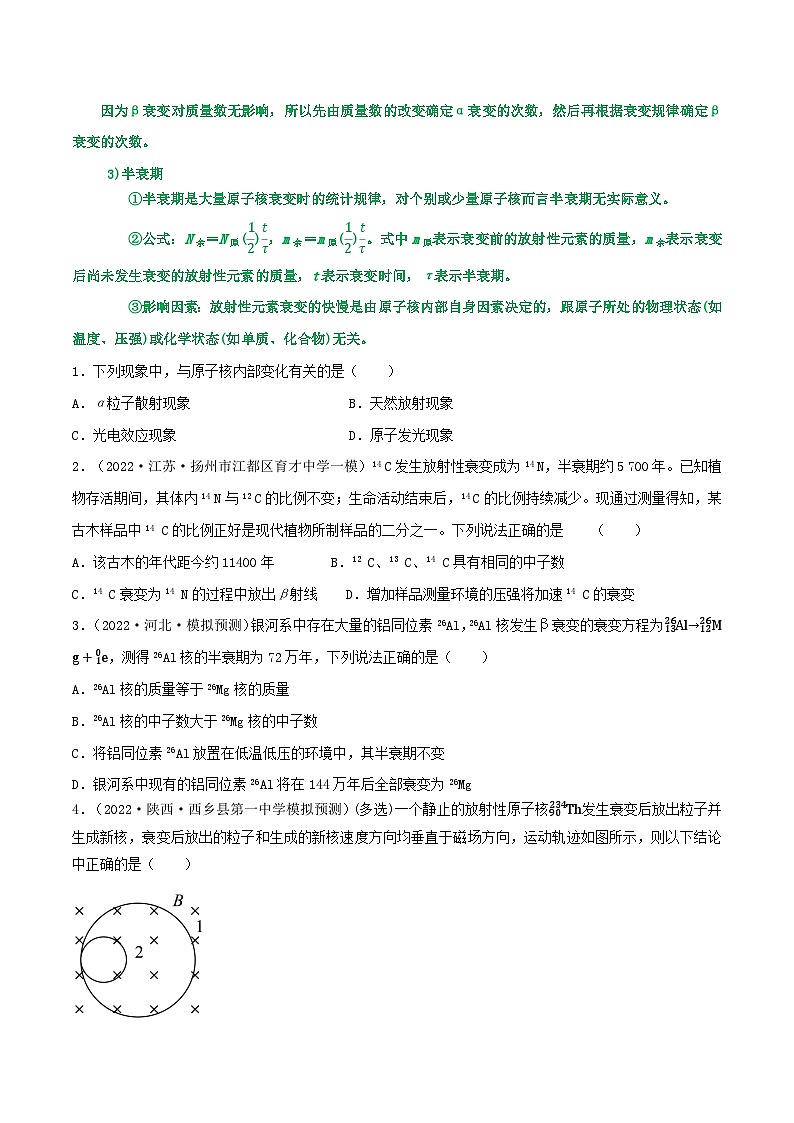 高考物理一轮复习重难点逐个突破专题85原子的核式结构原子核的衰变及半衰期氢原子光谱玻尔理论　核反应与核能的计算(原卷版+解析)第2页