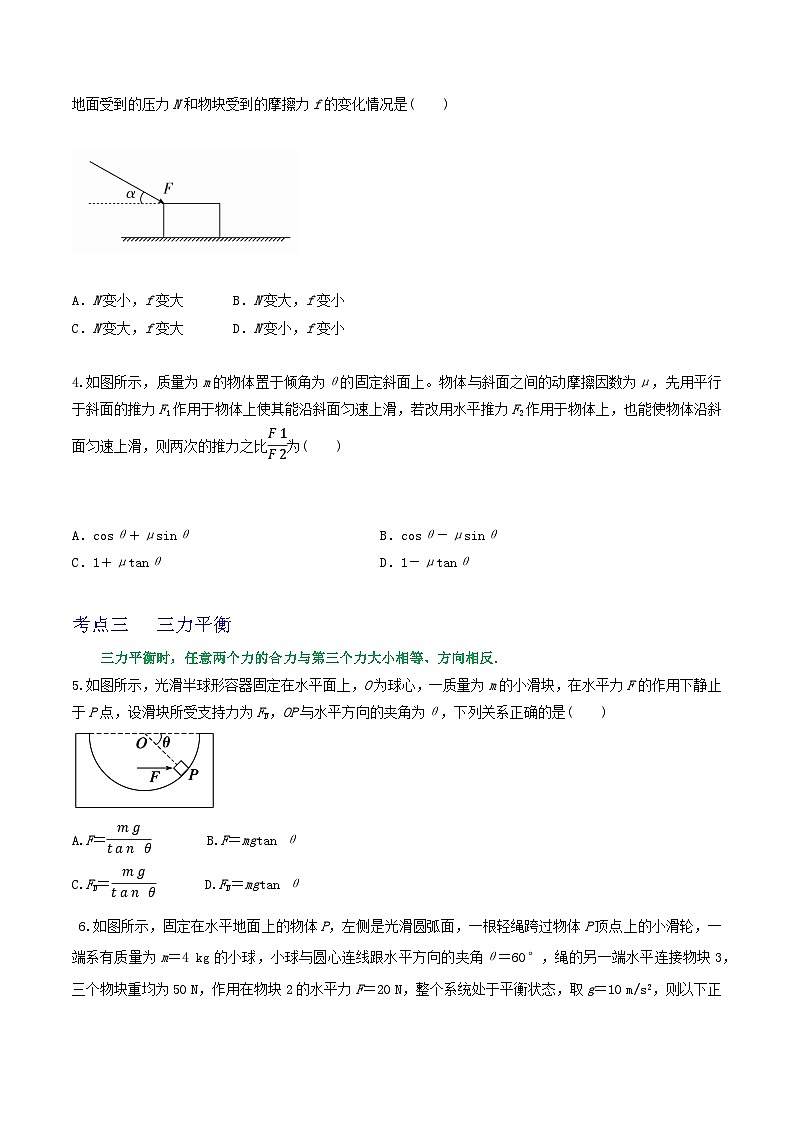 高考物理一轮复习重难点逐个突破专题11力的合成与分解共点力的平衡(原卷版+解析)第2页