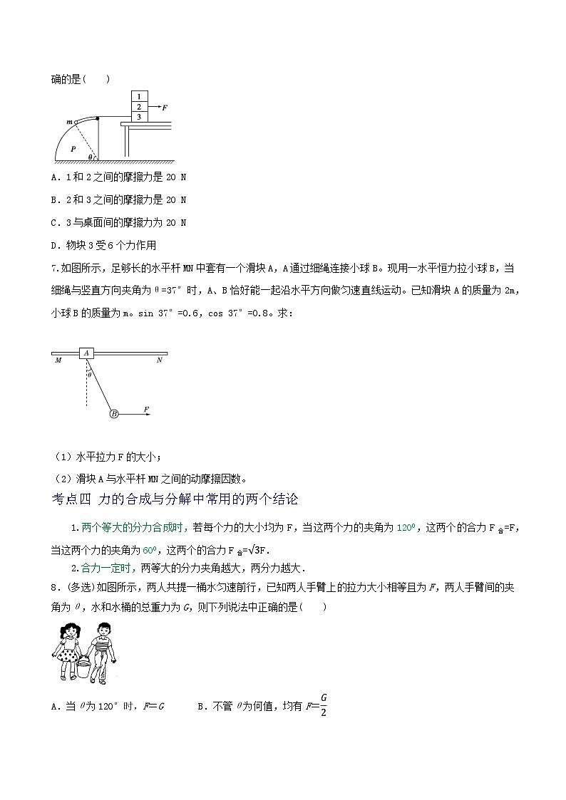 高考物理一轮复习重难点逐个突破专题11力的合成与分解共点力的平衡(原卷版+解析)第3页