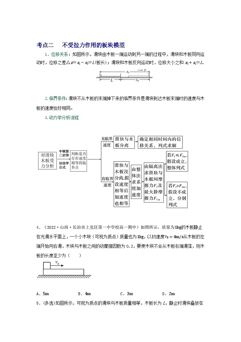 高考物理一轮复习重难点逐个突破专题21板块模型动力学分析(原卷版+解析)02