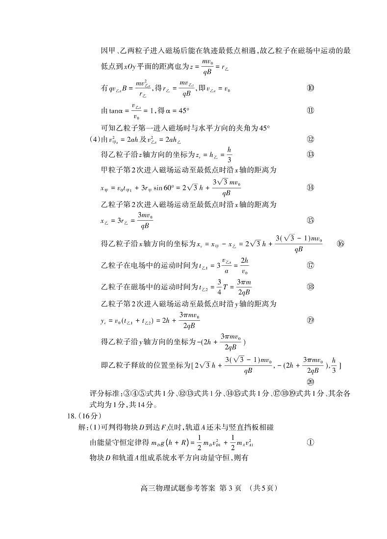 山东省泰安市2024届高三下学期3月一轮检测（泰安一模）物理试卷（PDF版附答案）03