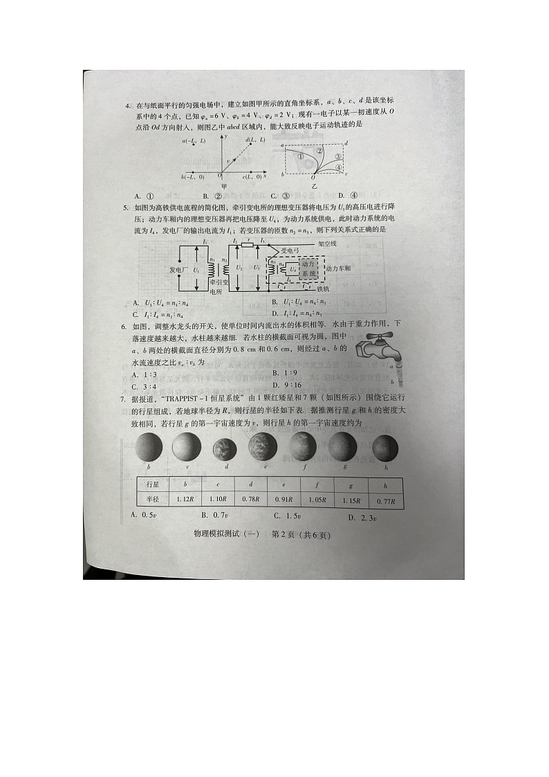2024届广东省普通高中高三下学期一模物理试题02