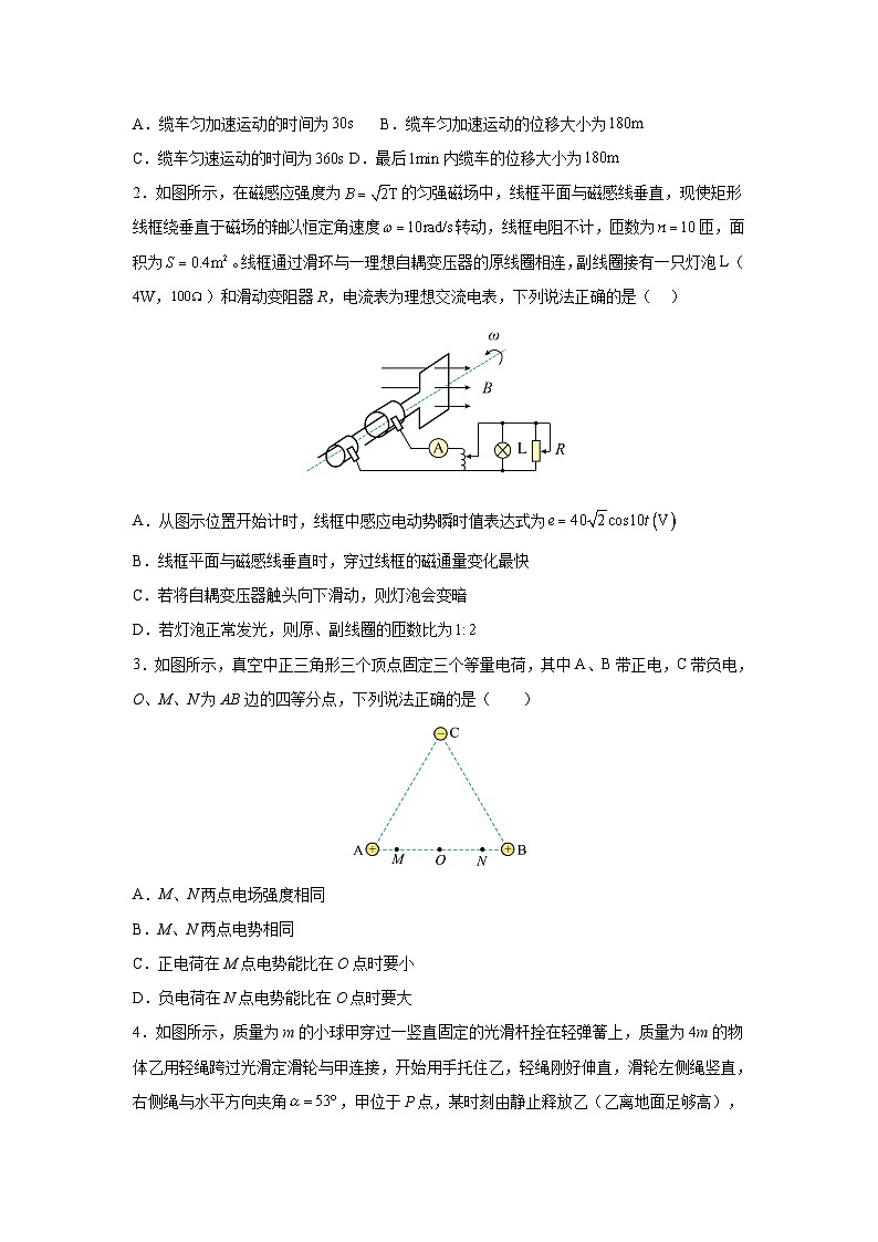福建省2024年高考物理考前信息必刷卷1（Word版附解析）02