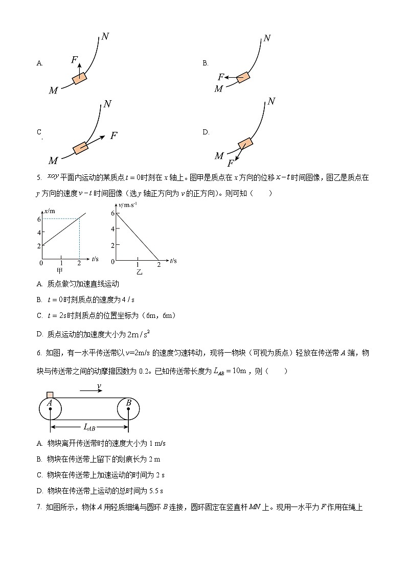  湖北省十堰市普通高中联合体2023-2024学年高一下学期开学考试物理试卷（原卷版）第2页