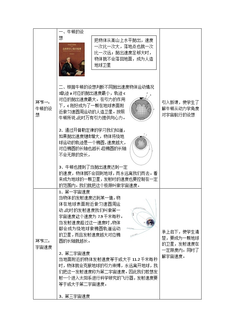 人教版高一物理必修二宇宙航行教案02