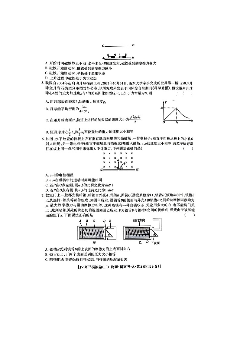 2024届河北省高三下学期新高考模拟（二）物理试卷02