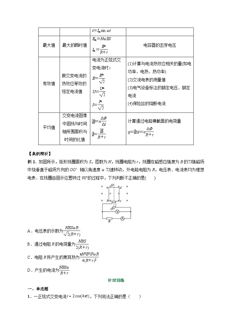 人教2019选择性必修第二册高二物理备课必备讲义专题11交变电流规律的应用(原卷版+解析)第2页