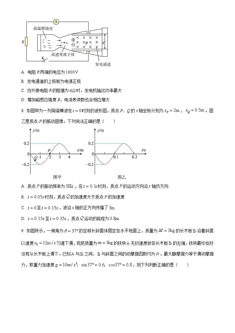 精品解析：湖南省湖南师大附中博才实验中学2023-2024学年高三下学期入学考试物理试卷（原卷版）第3页