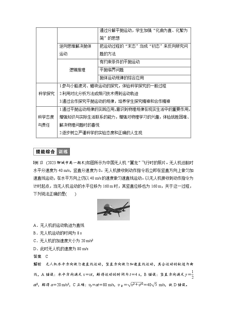 2024年高中物理新教材同步学案 必修第二册  第5章 章末素养提升 (含解析)第2页
