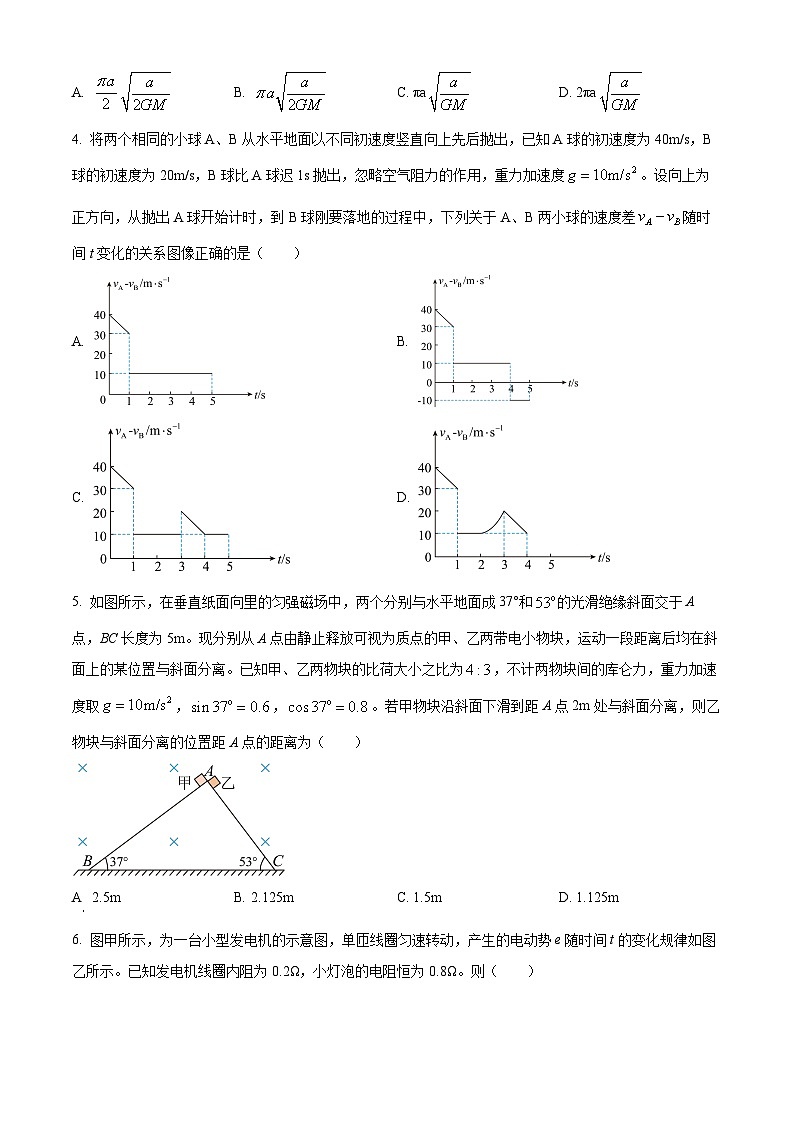 四川省泸州市2023届高三下学期二模理综物理试卷（Word版附解析）02