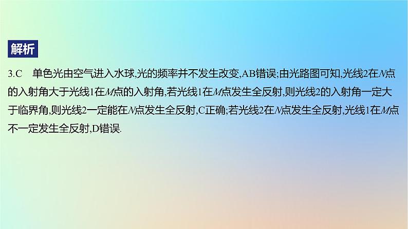 2025版高考物理一轮复习真题精练专题十四光学第33练光的折射与全反射课件第7页