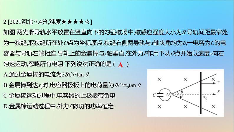 2025版高考物理一轮复习真题精练专题十一电磁感应第26练电磁感应中的“杆+导轨”模型课件04