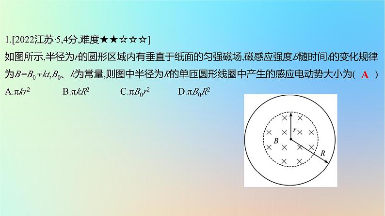 2025版高考物理一轮复习真题精练专题十一电磁感应第25练“两律一则”的典型应用课件02