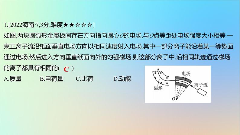 2025版高考物理一轮复习真题精练专题十磁场第24练带电粒子在组合场和叠加场中的运动课件02