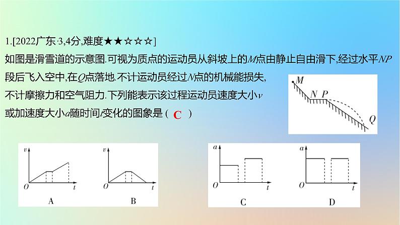 2025版高考物理一轮复习真题精练专题四曲线运动第8练平抛运动与斜抛运动课件第2页