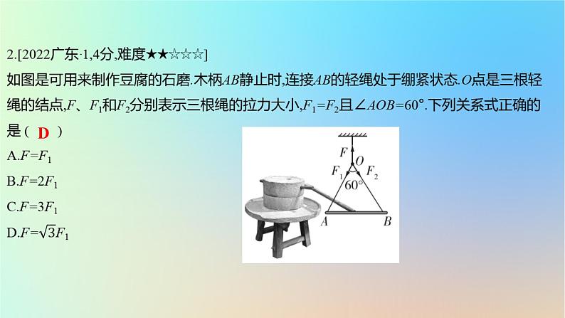 2025版高考物理一轮复习真题精练专题二相互作用第4练受力分析共点力平衡课件04