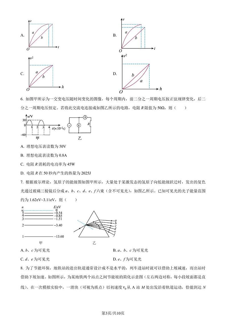 2024届山东淄博高三下学期一模考试物理试题+答案03