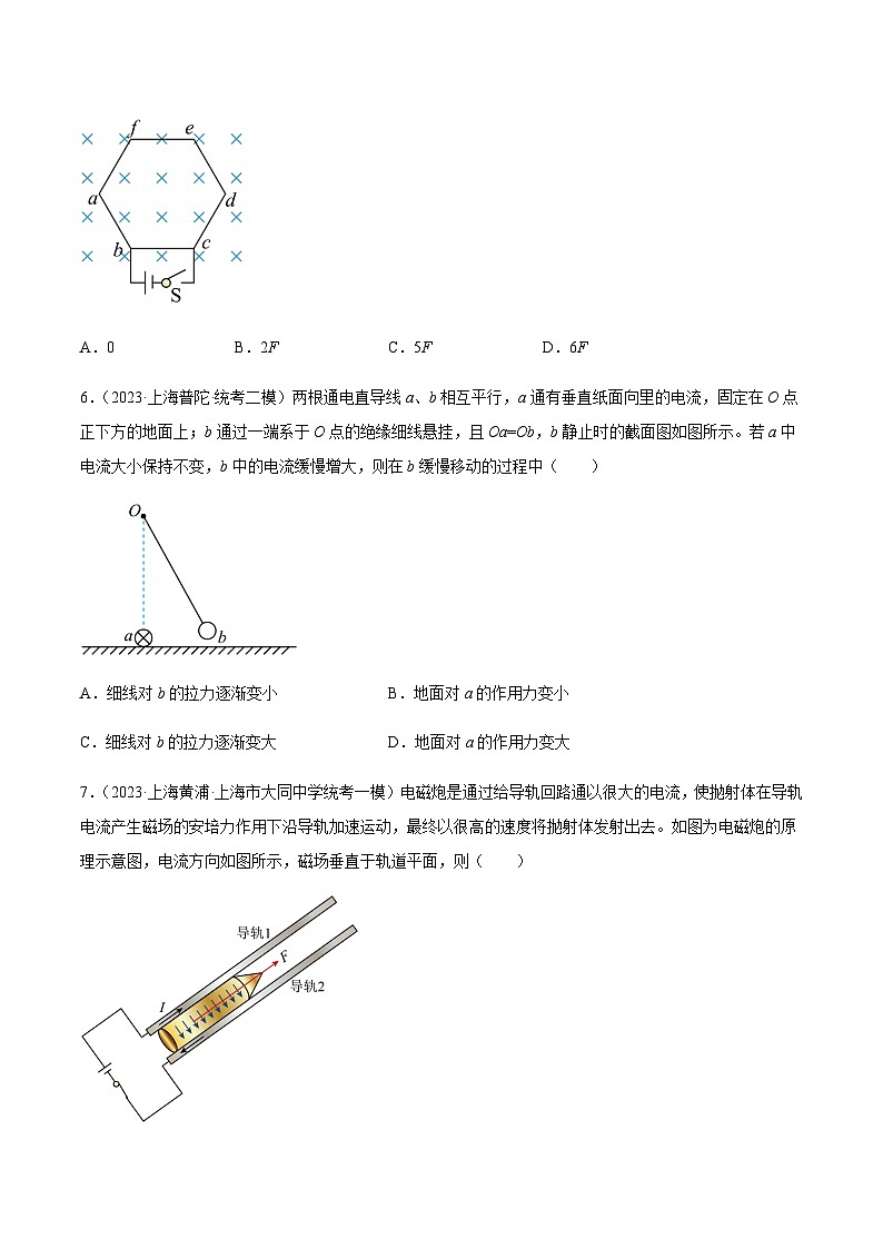 2023年上海高三物理模拟卷汇编：安培力（原卷）第3页