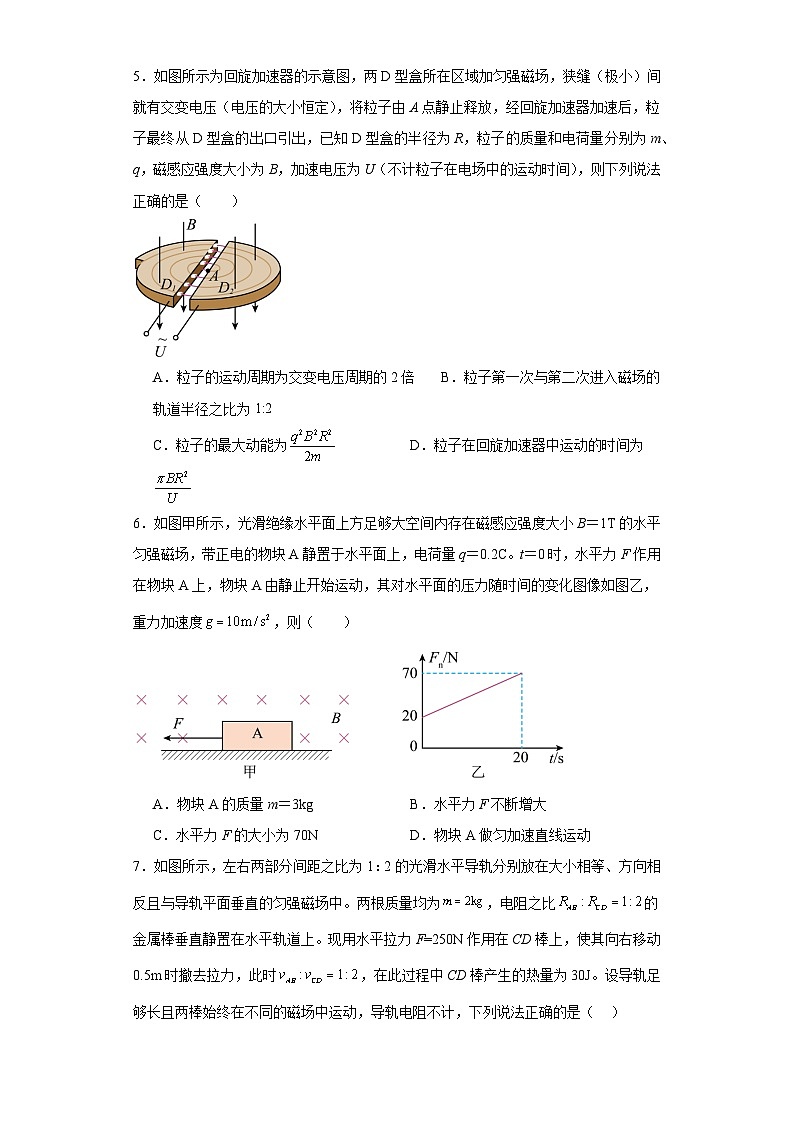安徽省滁州市定远中学2023-2024学年高二下学期3月质量监测物理试题第3页