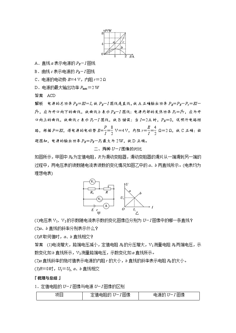 2024年高中物理新教材同步学案 必修第三册  第12章　专题强化8　闭合电路的功率　两种U－I图像的对比（含解析）第3页