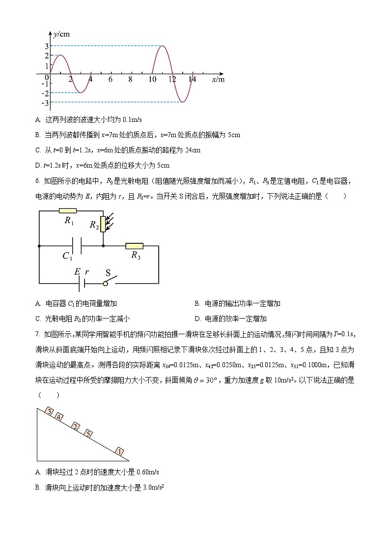 安徽省亳州市普通高中2023-2024学年高三上学期1月期末考试物理试题  Word版无答案第3页
