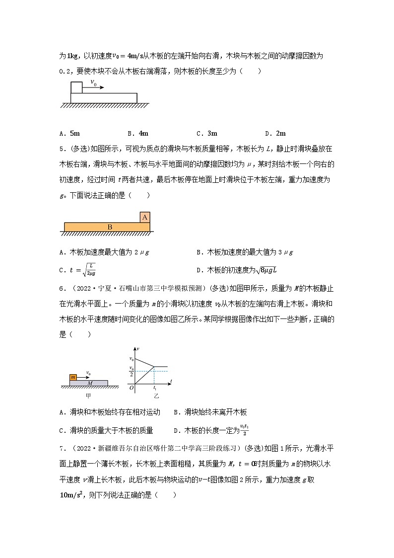 专题21板块模型动力学分析-2023届高三物理一轮复习重难点逐个突破03