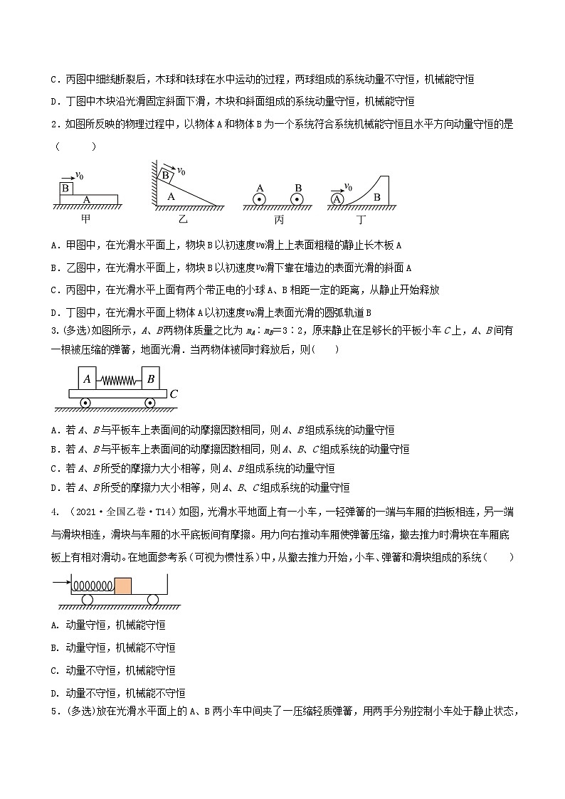 专题41动量守恒的条件  爆炸、反冲运动  人船模型（原卷版）第2页