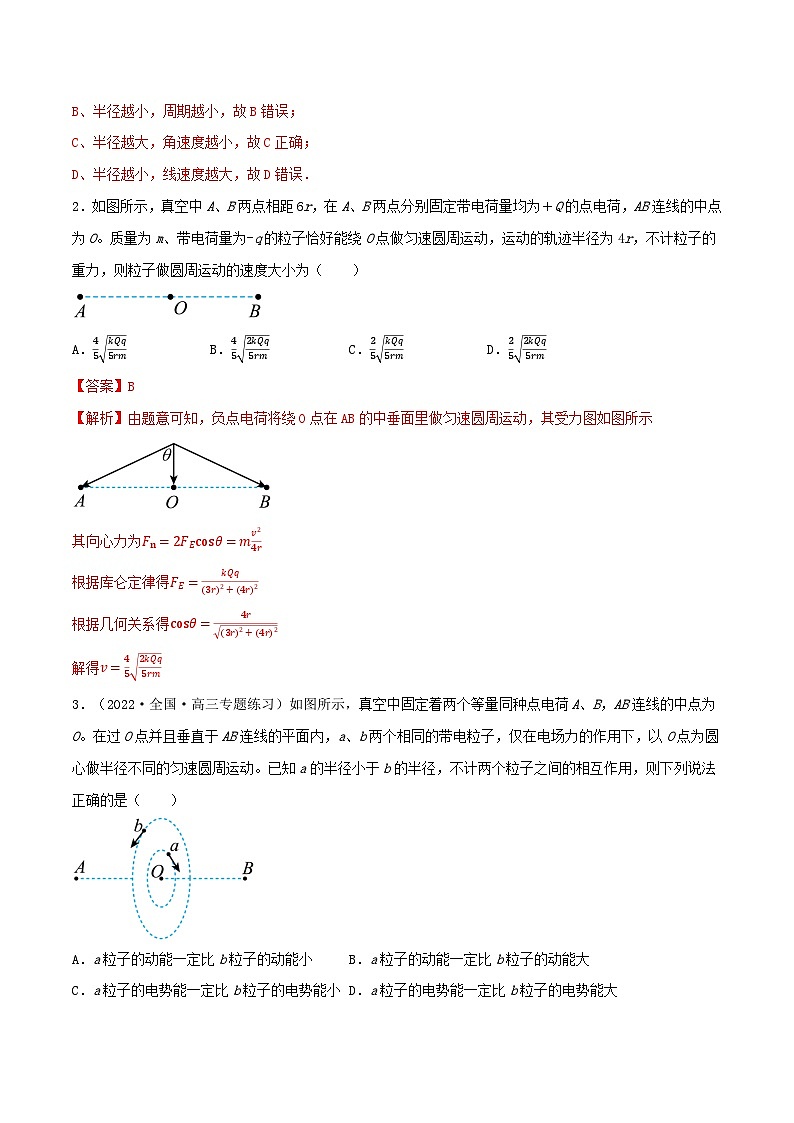 专题54带电粒子(体)在电场中的运动之圆周运动-2023届高三物理一轮复习重难点逐个突破02