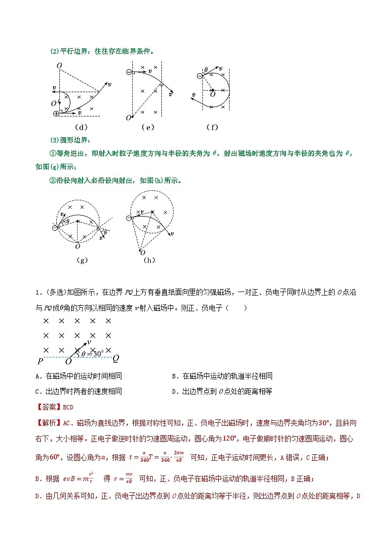 专题69带电粒子在有界匀强磁场中的运动02