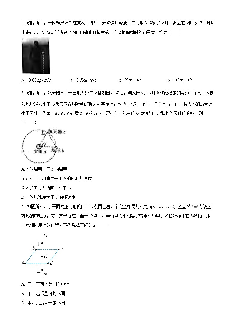 精品解析：2024届重庆市高三下学期高考模拟调研卷物理（三）（原卷版）第2页