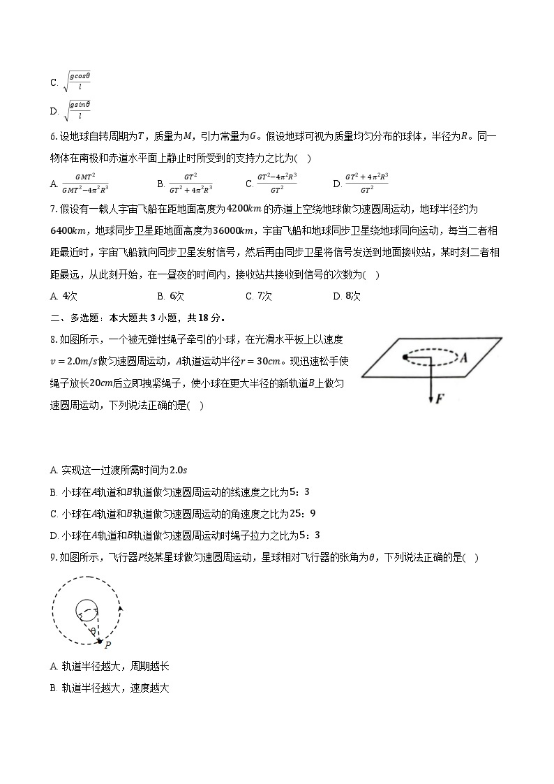 2022-2023学年辽宁省重点高中沈阳市郊联体高一（下）月考物理试卷（4月份）(含解析）02