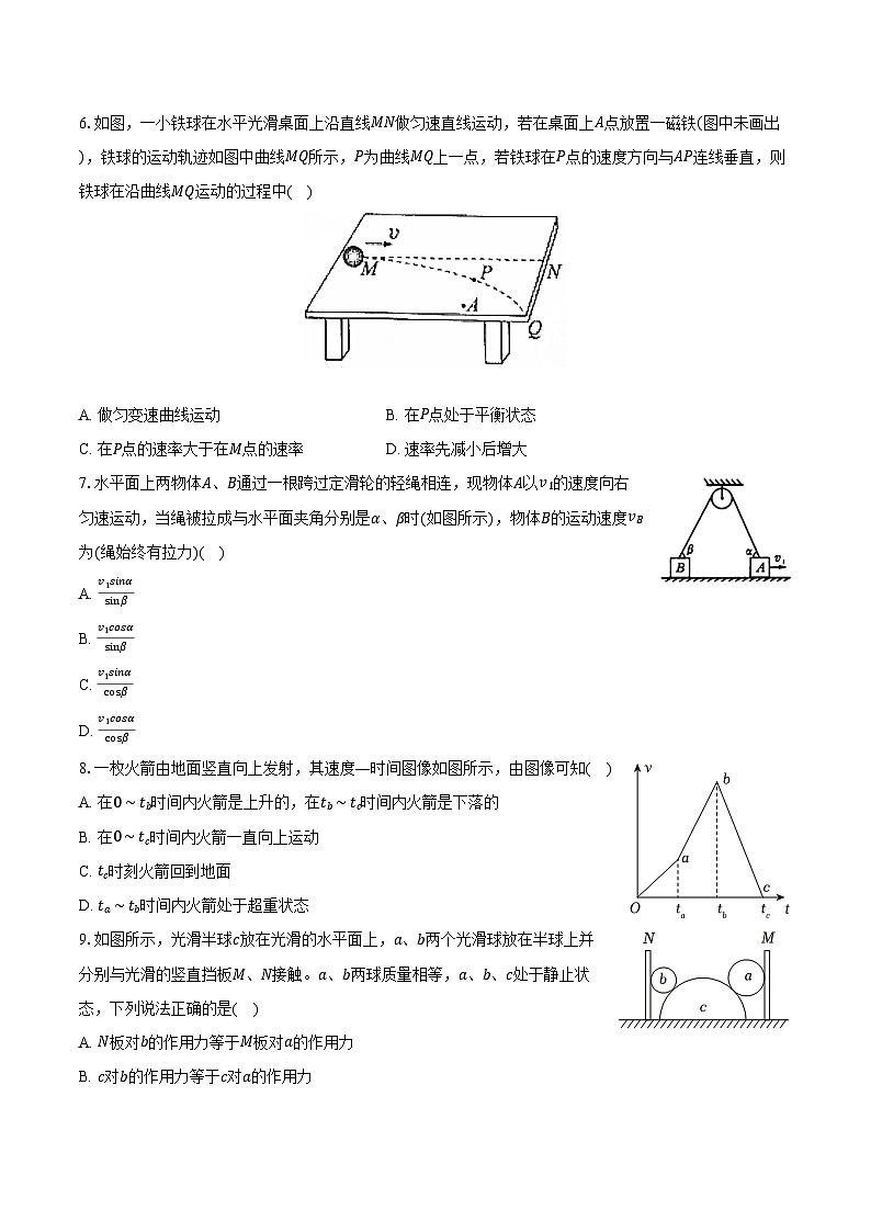 2023-2024学年黑龙江省大庆中学高一（下）开学物理试卷（含解析）第2页