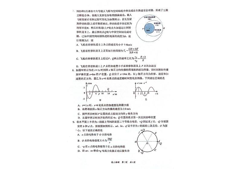 2024届辽宁省葫芦岛市高三一模联考物理试题第3页