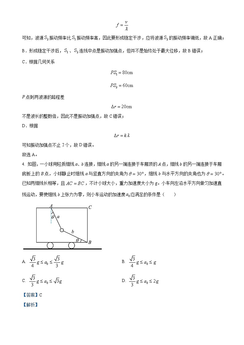 2024届安徽省合肥一中等A10联盟高三下学期开学物理试题  （解析版）第3页