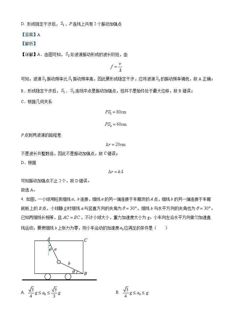 2024届安徽省淮北一中等部分高中高三下学期开学考试物理试题  （解析版）03