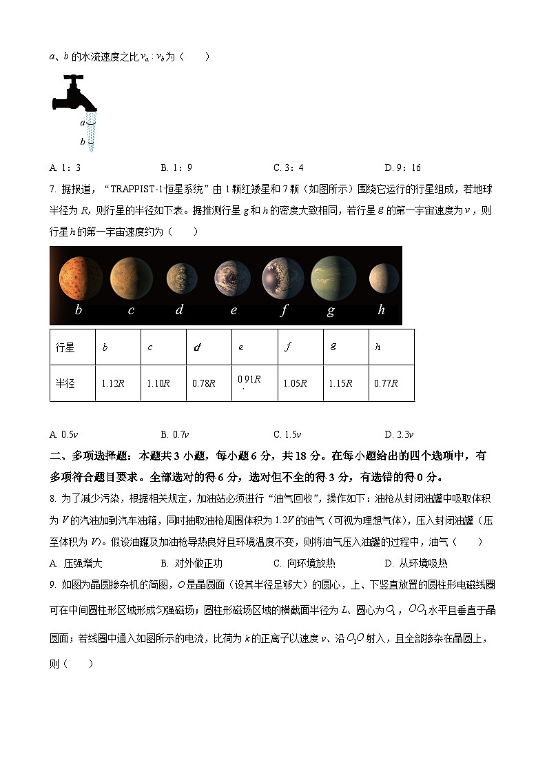 2024届广东省普通高中高三下学期一模物理试题（原卷版+解析版）03