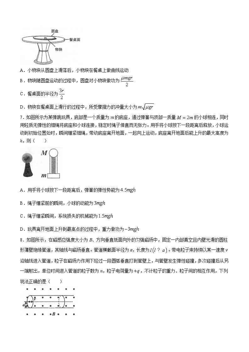 2024届福建省龙岩市高三下学期适应性（一模）考试物理试题03