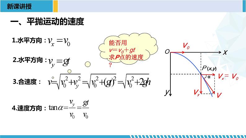 人教版2019必修第二册高一物理同步备课精编优选课件 5.4抛体运动的规律 （课件））第4页