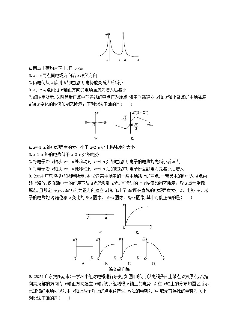 备战2025届新高考物理一轮总复习练习第9章静电场第3讲专题提升电场中的功能关系和图像问题第3页