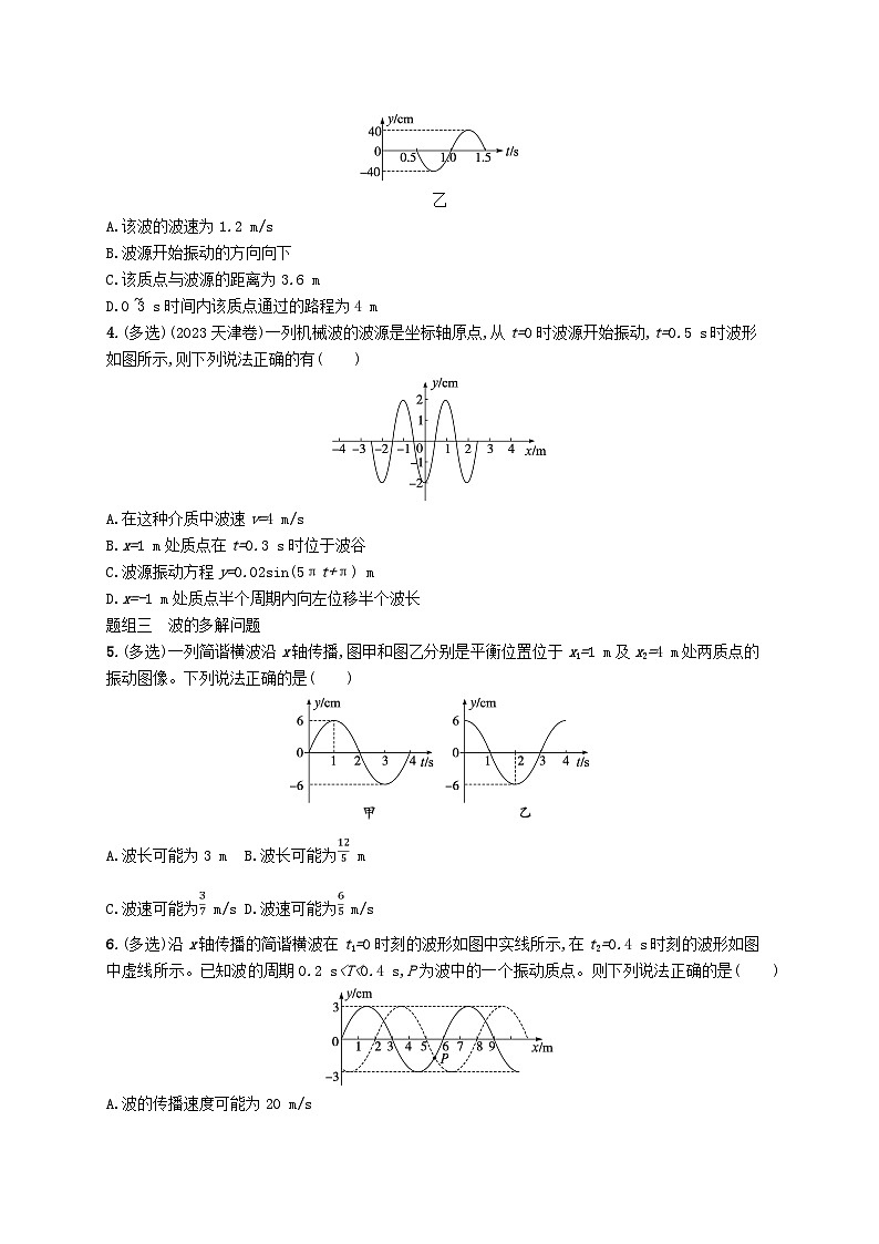 备战2025届新高考物理一轮总复习练习第8章机械振动和机械波第3讲机械波02
