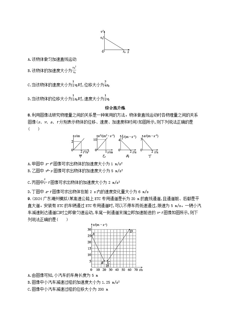 备战2025届新高考物理一轮总复习练习第1章运动的描述匀变速直线运动的研究第4讲专题提升运动图像问题第3页