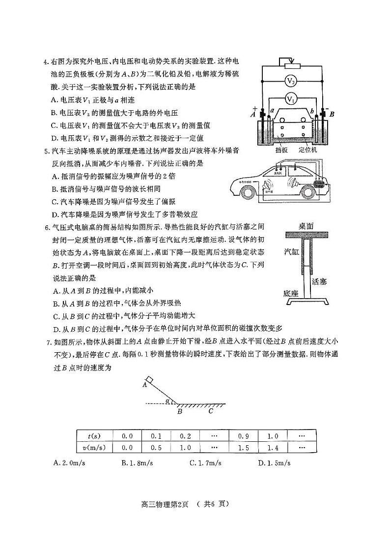 2024届江苏省南京市盐城市高三下学期第一次模拟考试物理试卷第2页